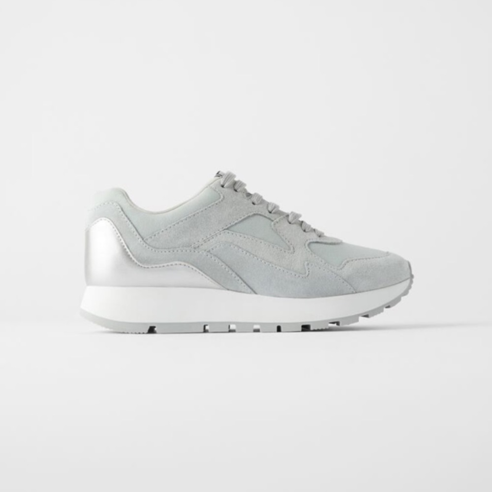 Zara split leather sneakers